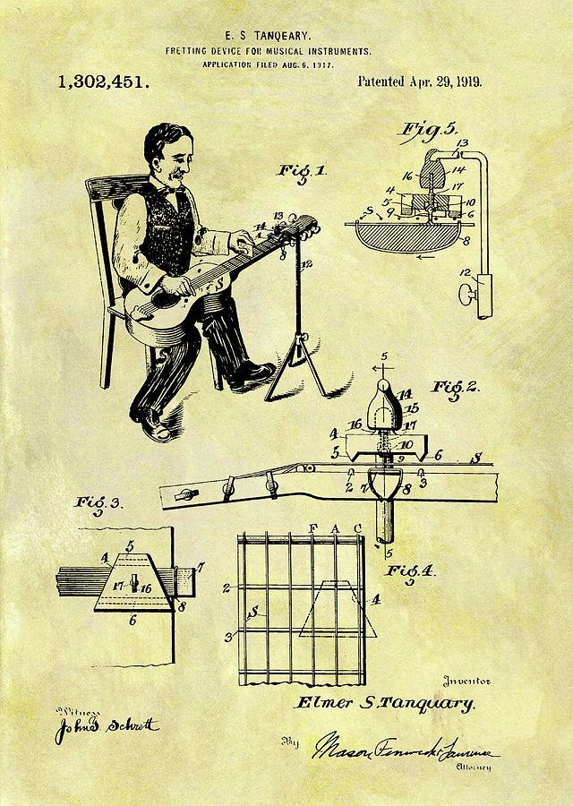 1919 Guitar Fret Patent Drawing