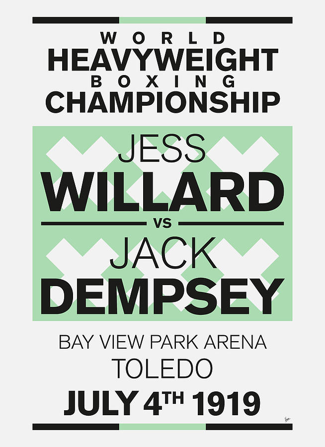 1919 MY Willard vs Dempsey Minimal Boxing Poster Digital Art by Chungkong Art