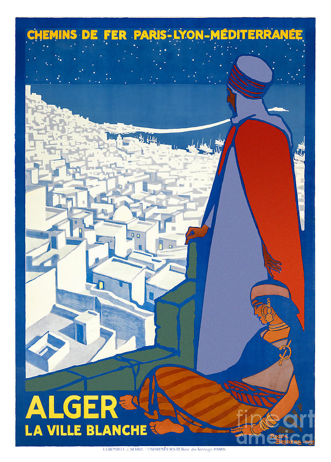 City Painting - 1920 Algiers the white city travel poster by Roger Broders by Lightworks
