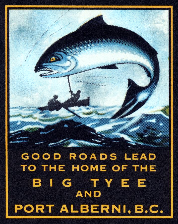 1920 British Columbia Fishing Painting by Historic Image