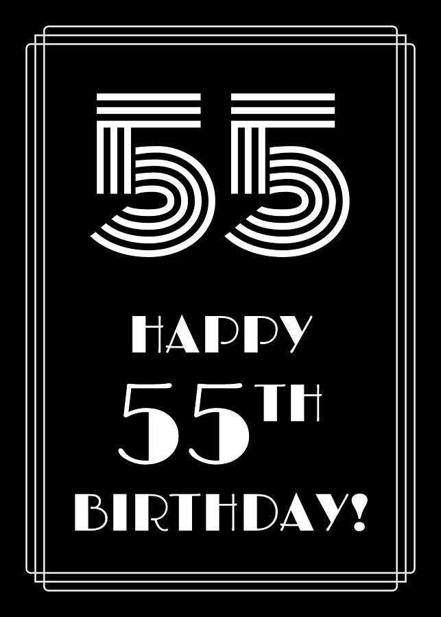 1920s/1930s Art Deco Style Inspired HAPPY 55TH BIRTHDAY Digital Art by ...