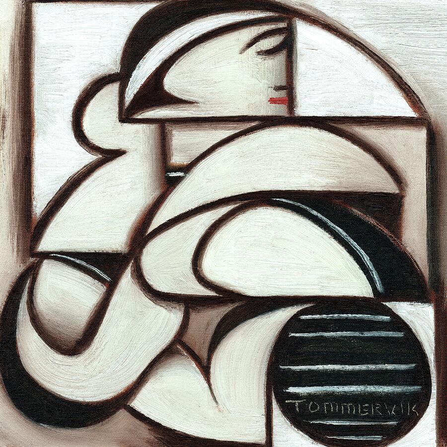 Tommervik Abstract 1920s Bathing Beauty Woman Painting by Tommervik