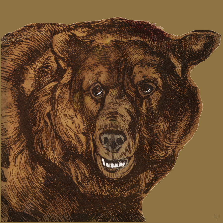 1920s Bear  Mixed Media by Row One Brand