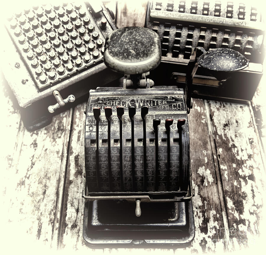 Vintage Photograph - 1920s Mechanical Check Writer artistic by Paul Ward