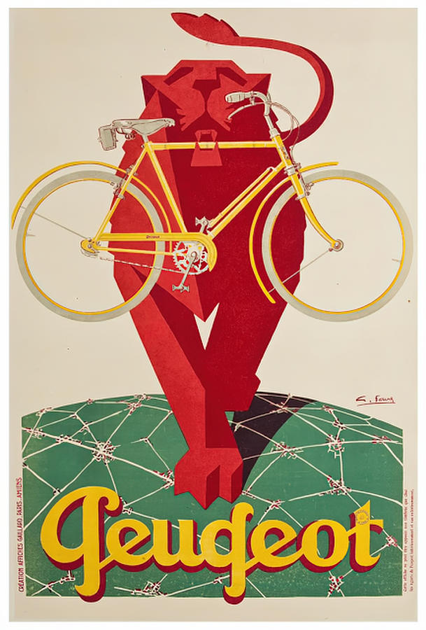 1940s Peugeot bicycle advertisement Photograph by Retrographs