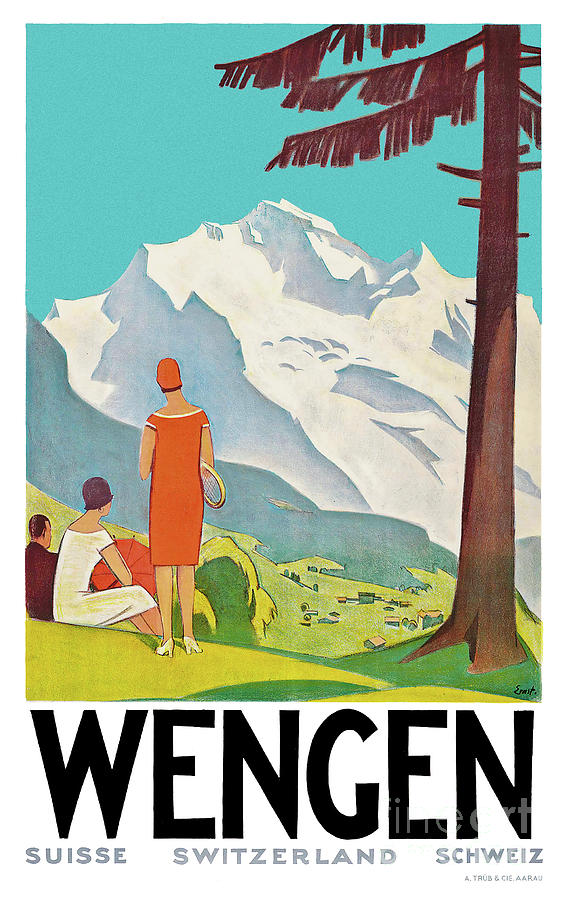 Summer Painting - 1920s Summer in Wengen, Switzerland by Otto Ernst
