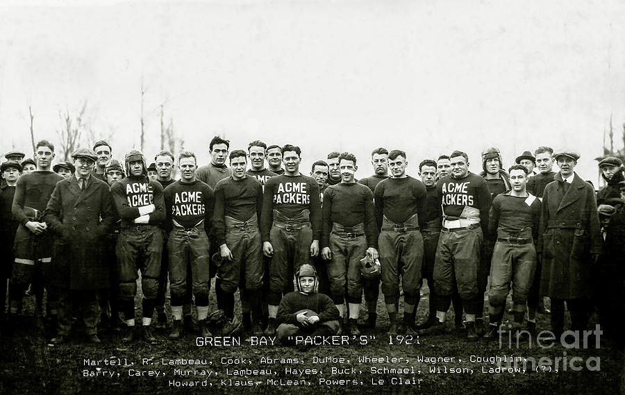 Aaron Rodgers Photograph - 1921 Green Bay Packers Team by Jon Neidert