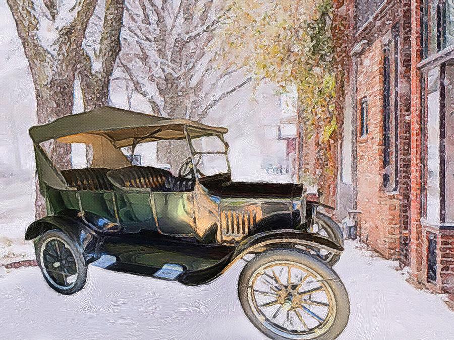 1923 Model T Ford Digital Art by Anne Sands