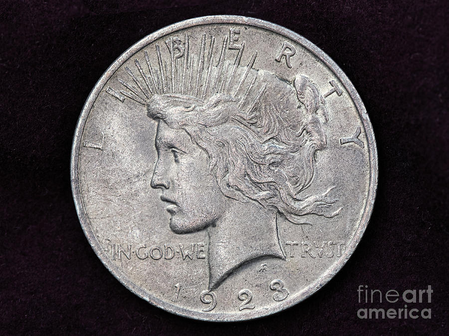 1923 Peace Silver Dollar Obverse Photograph by Randy Steele