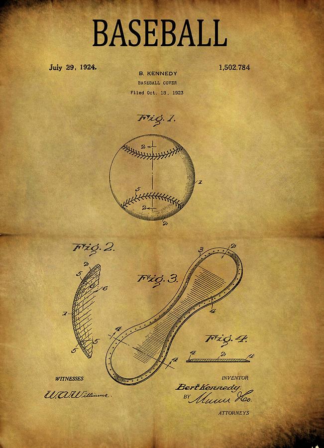 1924 Baseball Patent Drawing