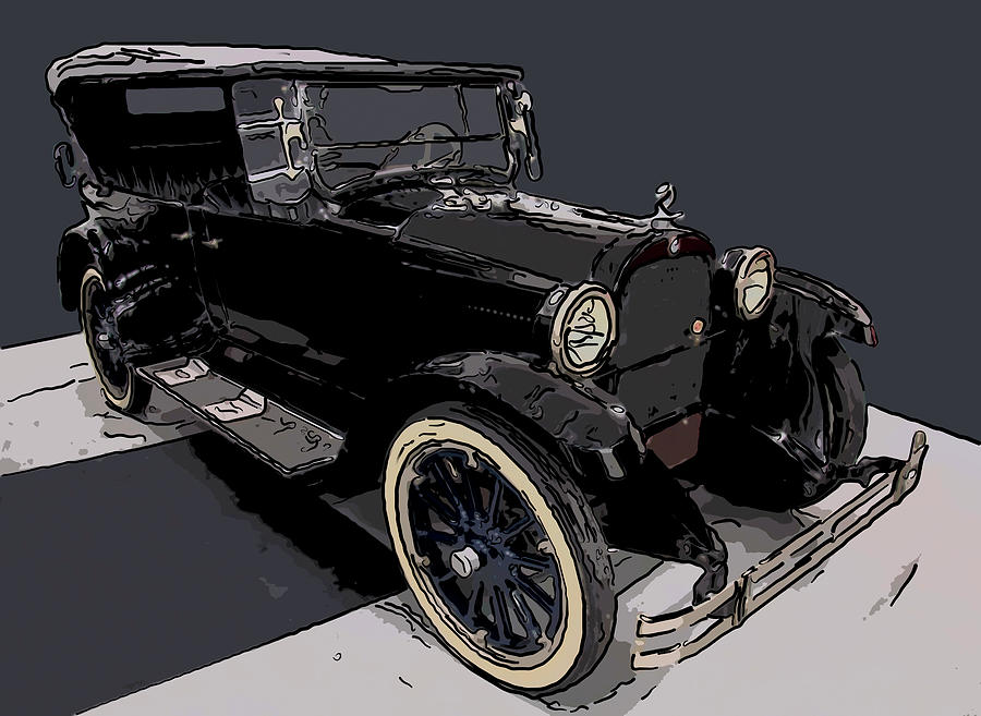 1924 Dodge Brothers 4 door touring car digital drawing Drawing by Flees Photos