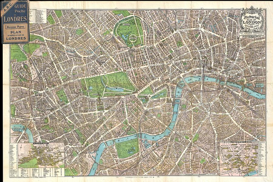 1924 Geographia Pictorial Map Of London, England - Geographicus - London-geographia-1924 Painting