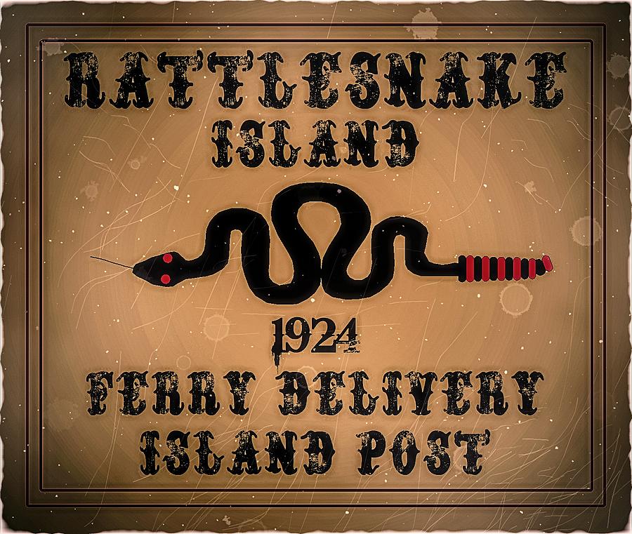 1924 Rattlesnake Island Island Post - Brown Ferry Delivery Island Post Digital Art by Fred Larucci