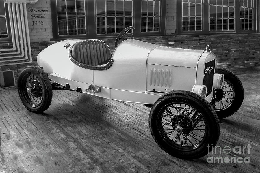 1926 Faultless Ford Racer -  Black And White Digital Art by Anthony Ellis