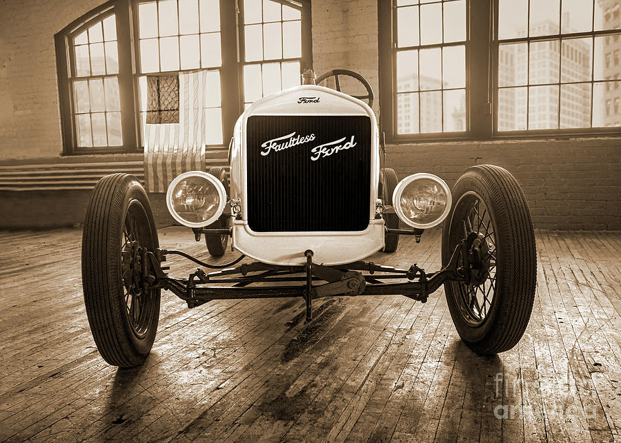 1926 Ford Model-t Racer - Monochrome Digital Art by Anthony Ellis