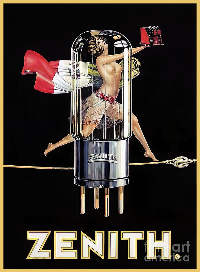 1926 Zenith Italy Advertisement for Tubes Mixed Media by Retrographs