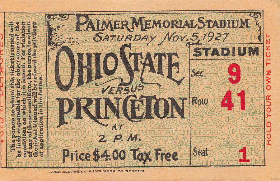 1927 Ohio State vs. Princeton Mixed Media by Row One Brand