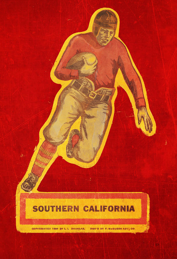 1927 USC Trojans Football Player Art Mixed Media by Row One Brand