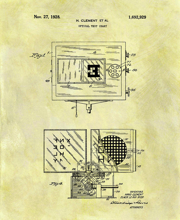 1928 Optical Test Chart Patent Drawing by Dan Sproul