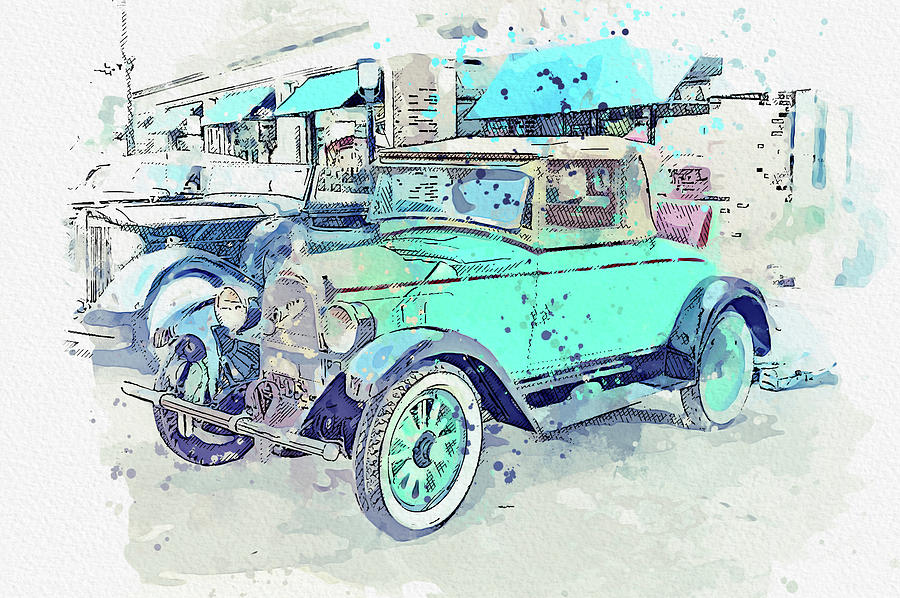 1928 Overland Whippet, Ca 2021 By Ahmet Asar, Asar Studios Painting