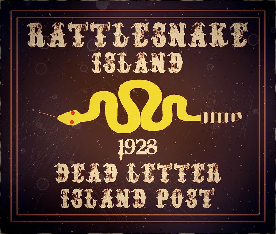 1928 Rattlesnake Island Island Post - Brown DEAD LETTER Post Digital Art by Fred Larucci