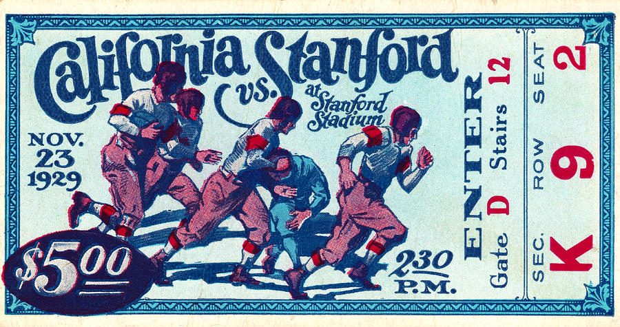 1929 California vs. Stanford Mixed Media by Row One Brand
