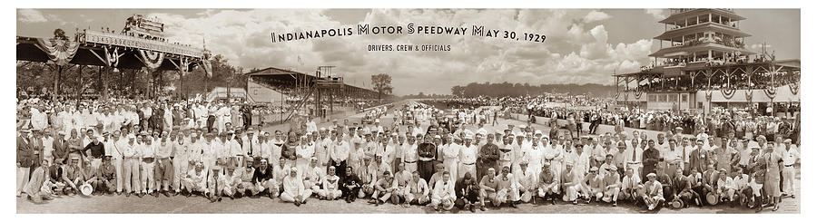 Indy 500 Photograph - 1929 Indy 500 Drivers, Crew and Officials by Retrographs