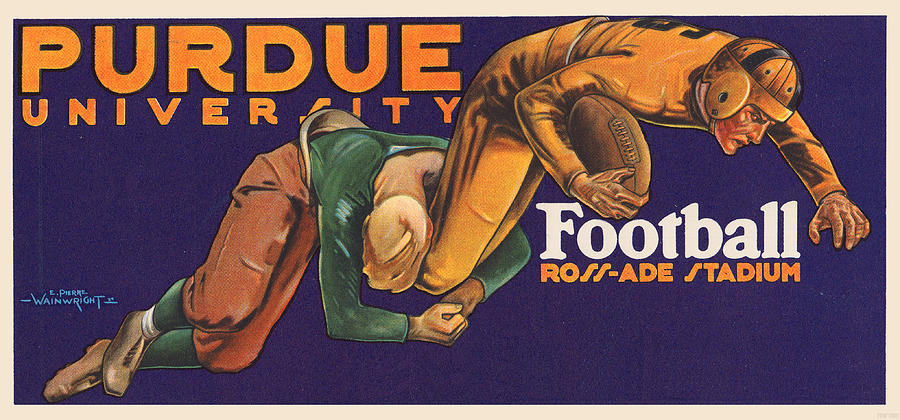 1929 Purdue Football Art Mixed Media by Row One Brand