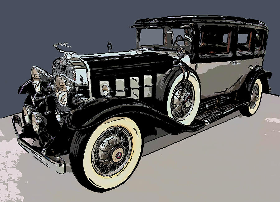 Cadillac Painting - 1930 Cadillac Imperial Limousine V16 Digital drawing by Flees Photos