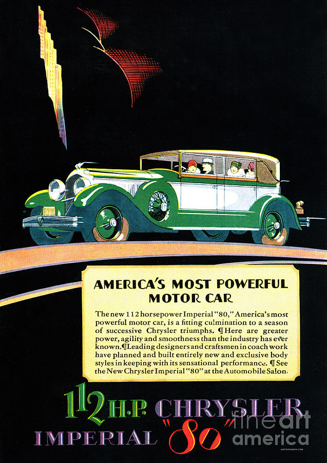 1930 Chrysler Series 80 advertisement Mixed Media by Retrographs