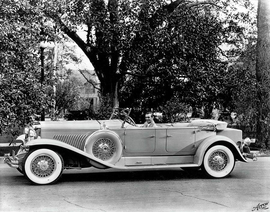 1930 Duesenberg with actor Gary Cooper Photograph by Retrographs