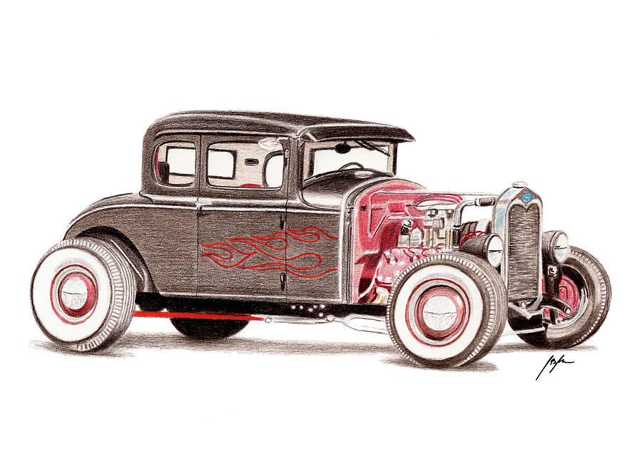 1930 Ford Coup Drawing by Jason Bylsma - Fine Art America