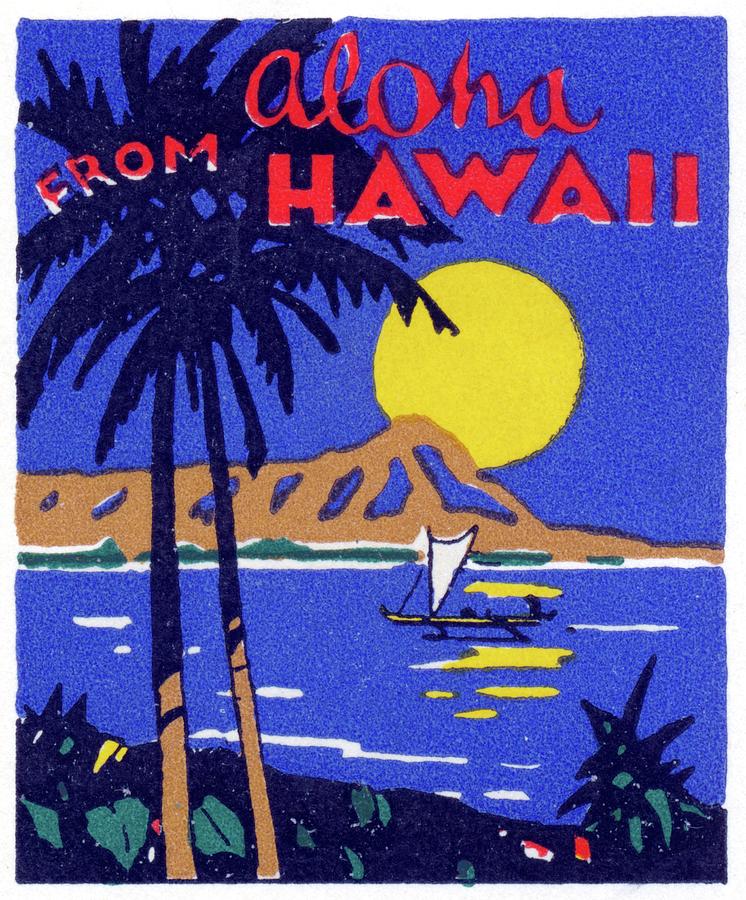 1930 Hawaiian Seascape Painting by Historic Image