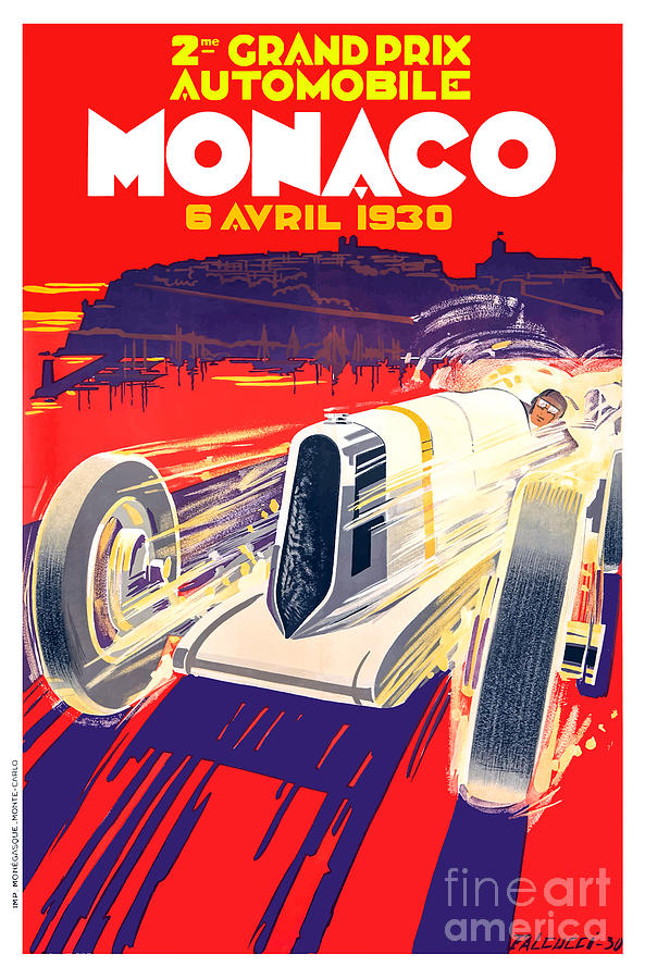 1930 Monaco Racing Poster Photograph by Jon Neidert