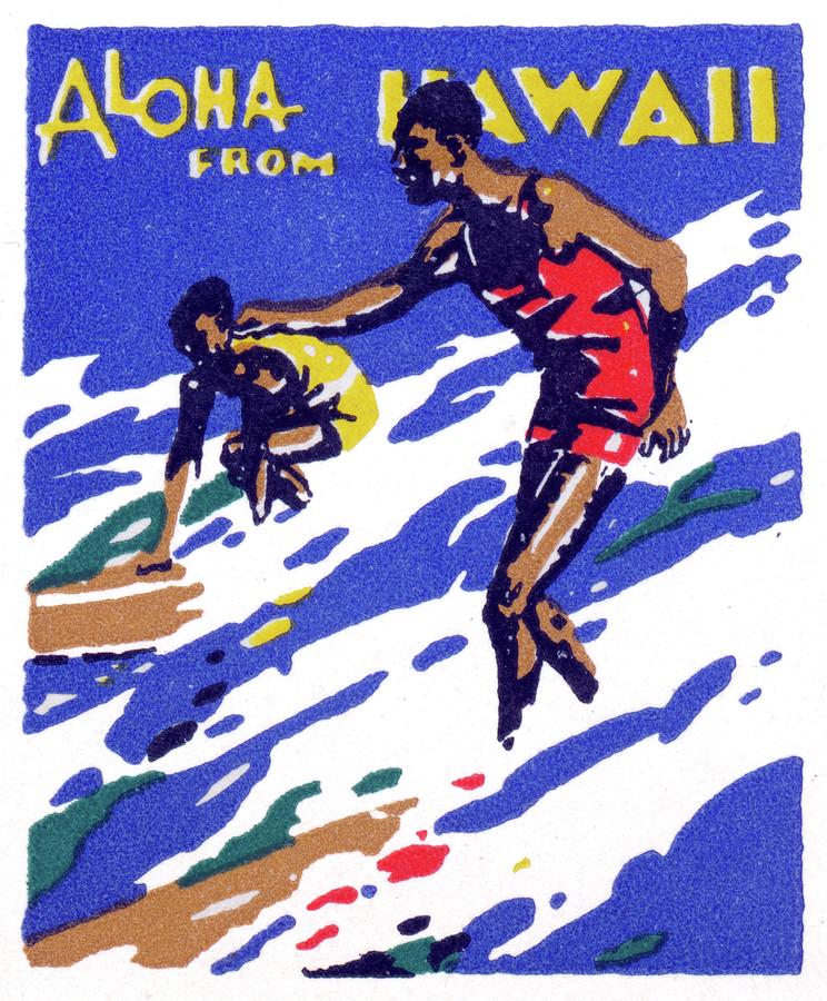 1930 Surf Hawaii Painting by Historic Image