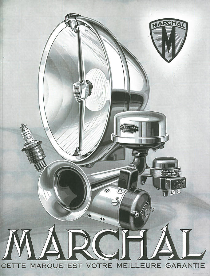 1930s advertisement Marchal lamps and horns Mixed Media by Retrographs