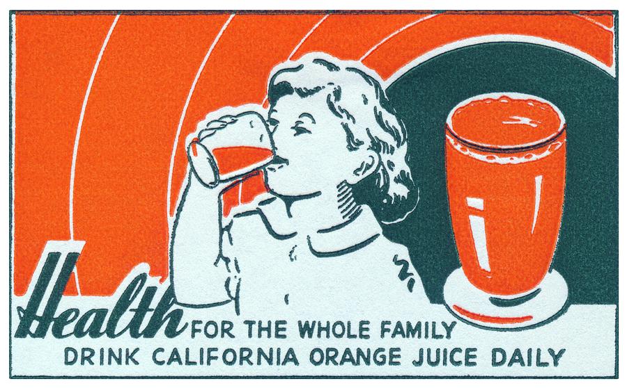 1930s Drink California Orange Juice Painting by Historic Image