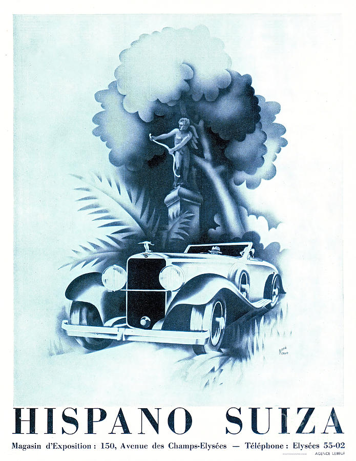 1930s Hispano Suiza advertisement Mixed Media by Rene Ravo