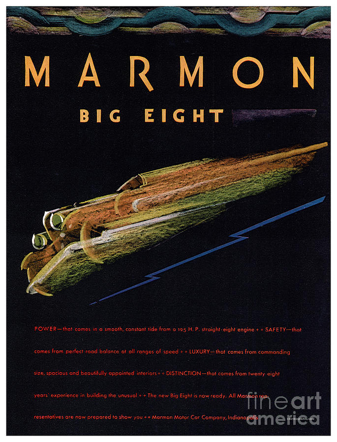 1930s Marmon Big Eight advertisement Mixed Media by Retrographs