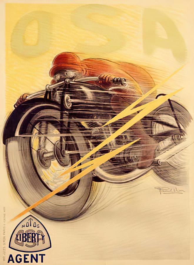 1930s OSA motorcycle advertisement Mixed Media by Retrographs