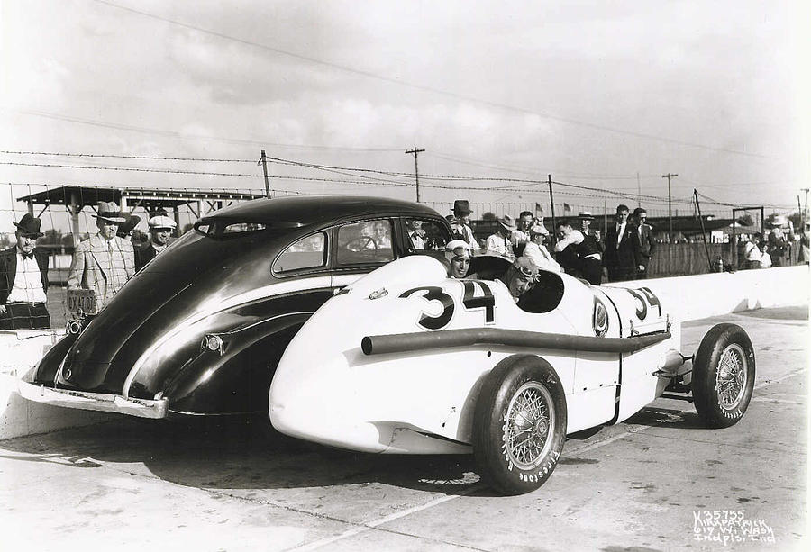 1930s Racer and Pierce Arrow Indianapolis Speedway Photograph by West Peterson