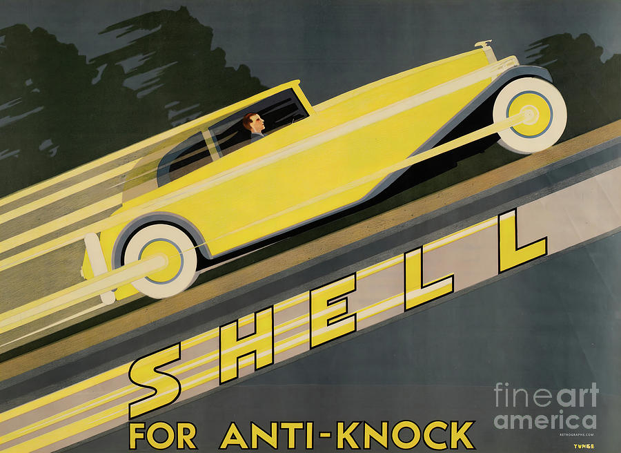 1930s Shell poster Anti-Knock Mixed Media by Yunge