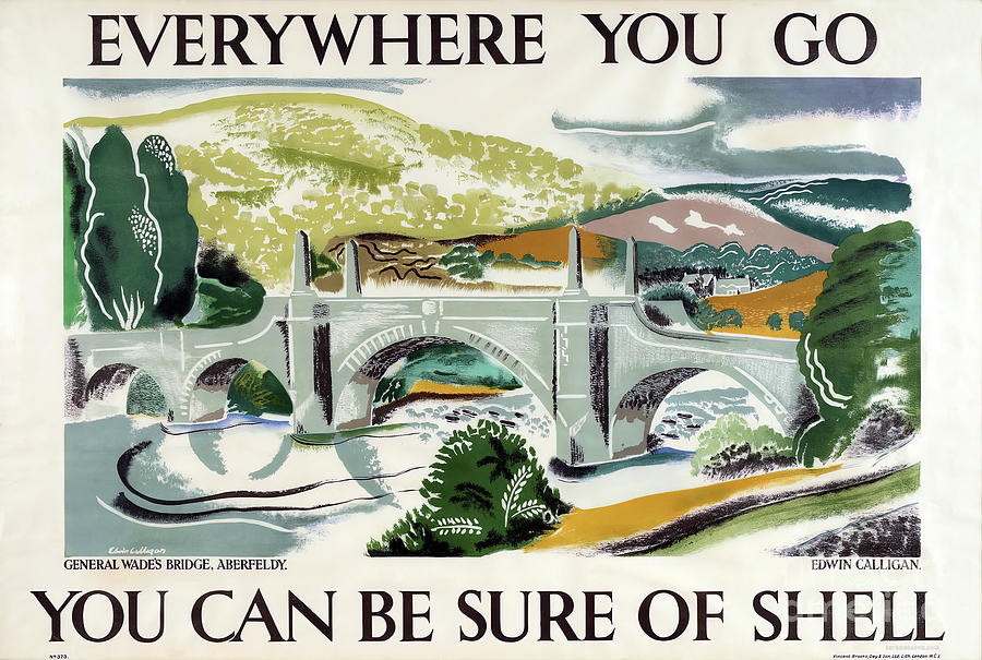 1930s Shell poster You Can be Sure of Shell Mixed Media by Edwin Calligan