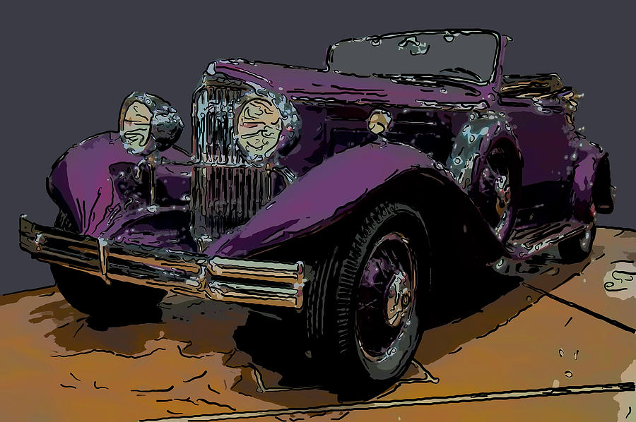Classic Cars Drawing - 1931 Reo Royale Digital Oil by Flees Photos