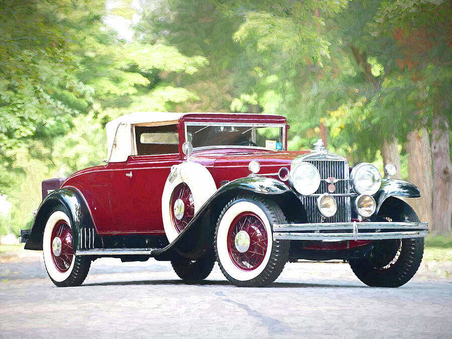 Automobile Painting - 1931 Stutz Model M SV-16 Convertible Painting by John Straton