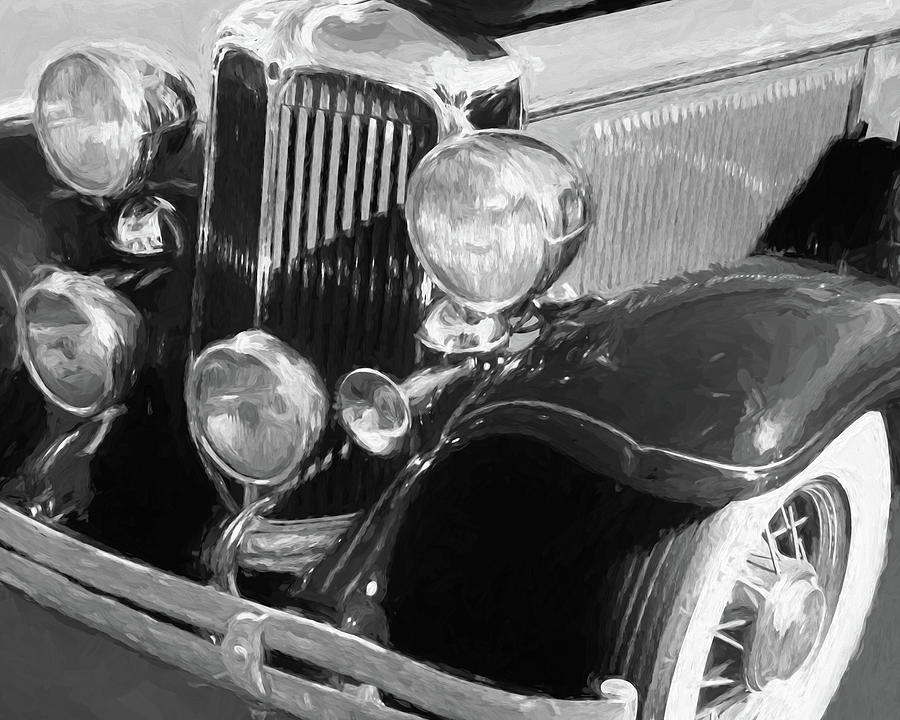 1932 Chrysler CP8 Front Corner Bw Photograph by DK Digital