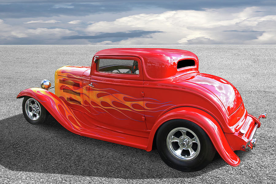 1932 Ford Hot Rod With Flames Photograph by Gill Billington