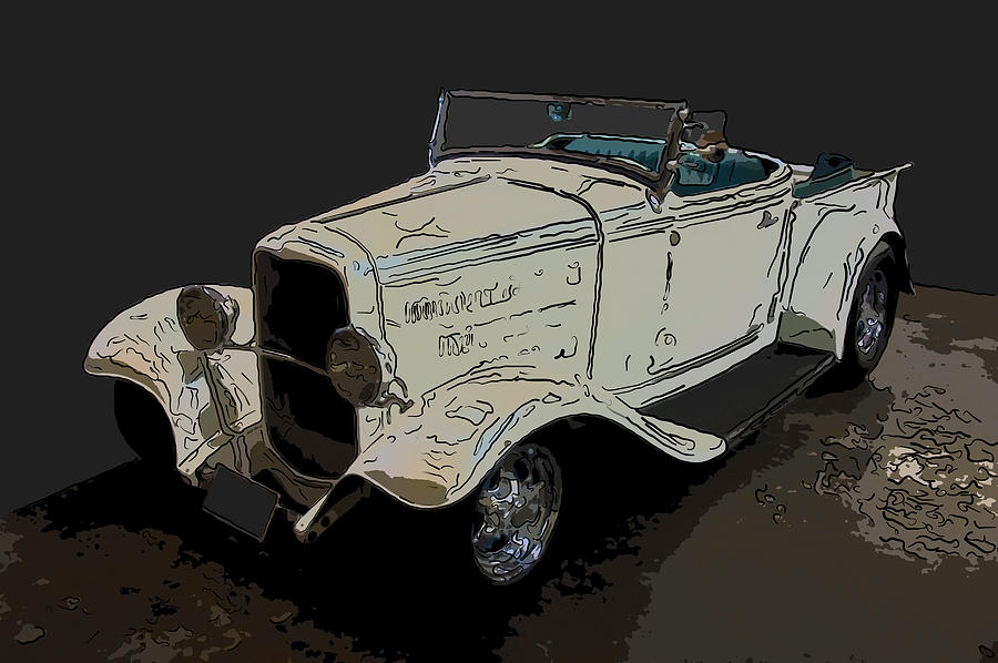 1932 Ford Roadster  digital drawing Drawing by Flees Photos