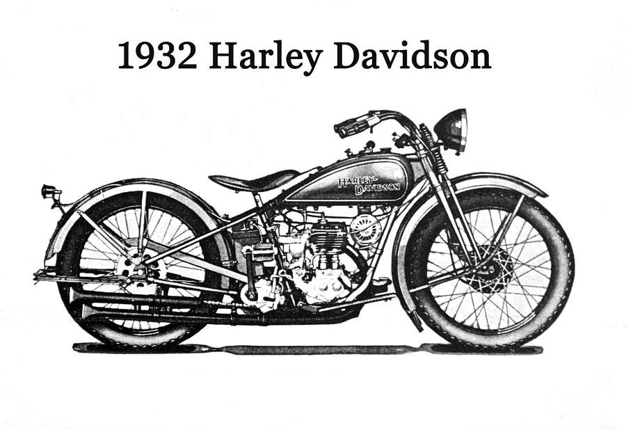 1932 Harley Davidson Mixed Media by David Lee Thompson