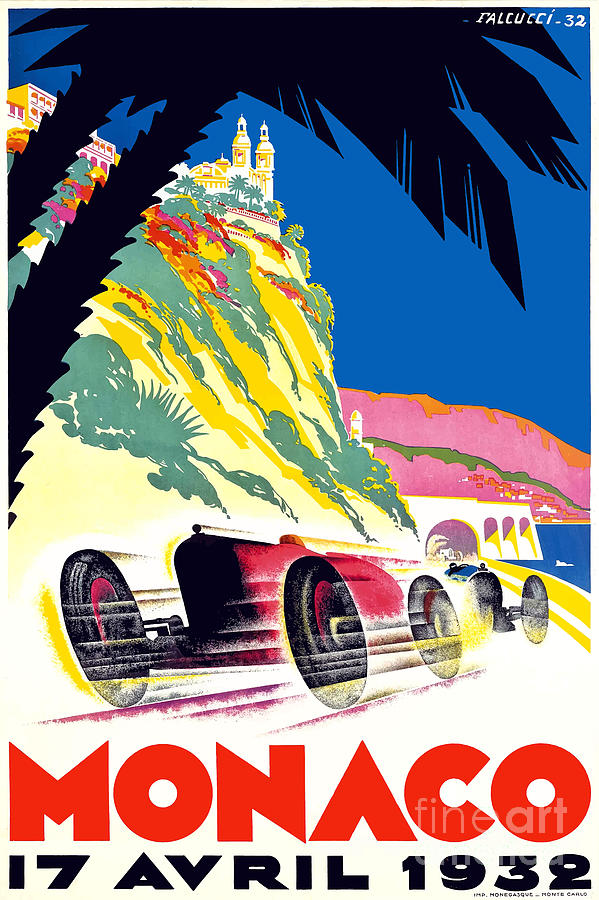 1932 Monaco Racing Poster  Photograph by Jon Neidert